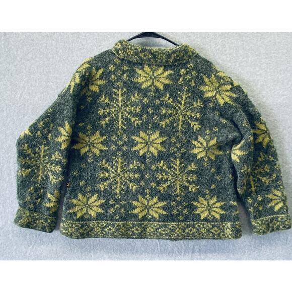 LUX Peruvian Trading Co Sweater Jacket L Art to Wear Nordic Icelandic Ski Zip - Picture 2 of 9